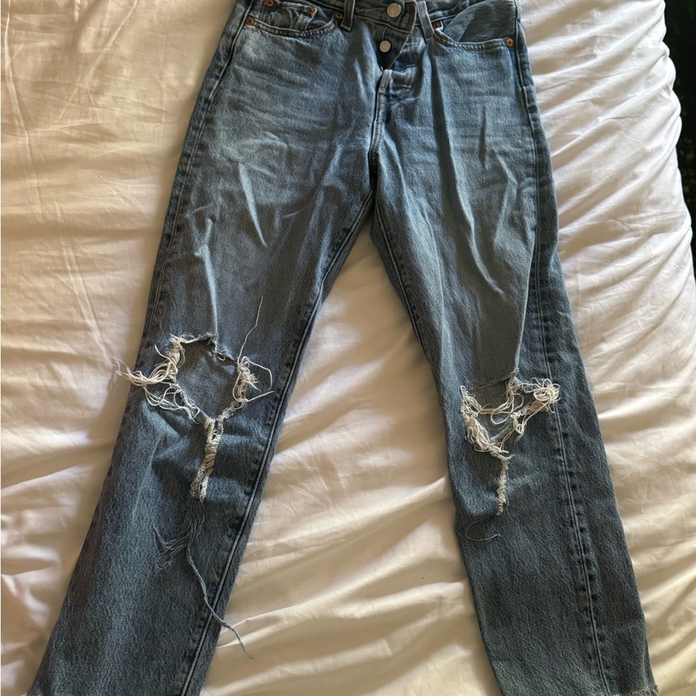 Levi's Women's Blue Distressed Jeans